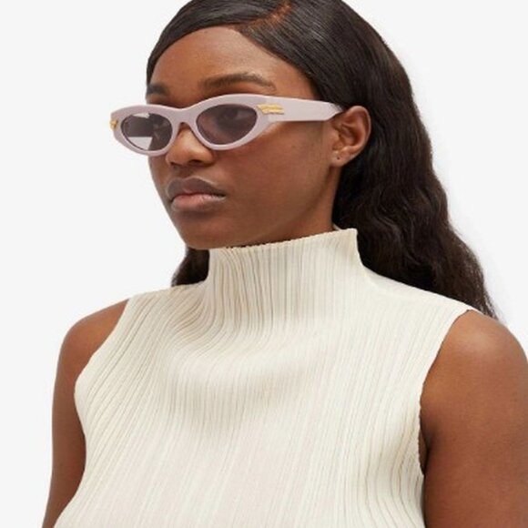 NWT BOTTEGA VENETA SUNGLASSES WOMEN PINK CAT EYE EYEWEAR - Picture 1 of 5